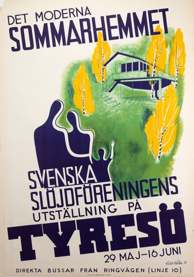 Det Moderna Sommarhemmet Tyresö original poster designed by Lodén, Karl Otto 