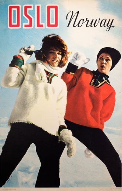 Oslo - Norway Winter 1964 original poster designed by Photo: Knudsen Foto