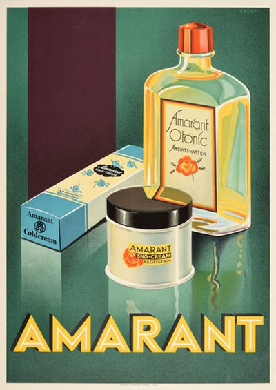 Amarant cosmetics original poster designed by Bauer