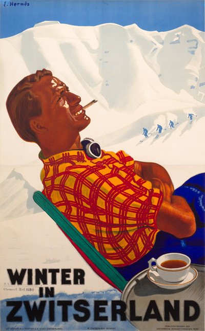 Winter in Zwitserland original poster designed by Hermès, Erich (1881-1971)