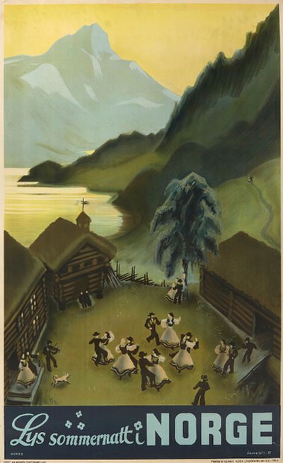Lys sommernatt i Norge original poster designed by Damsleth, Harald (1906-1971)
