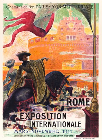Rome Exposition Internationale 1911 original poster designed by Rochegrosse