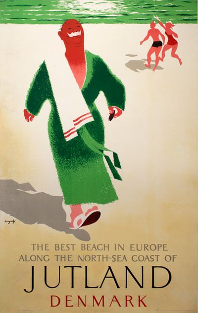 Sea coast of Jutland, Denmark original poster designed by Vagnby, Viggo (1896-1966)