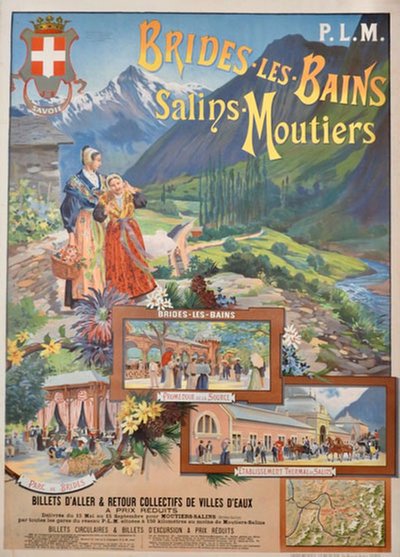 Brides-les-Bains Salins-Moutiers  original poster designed by Ganier, Henry (1845-1936) 