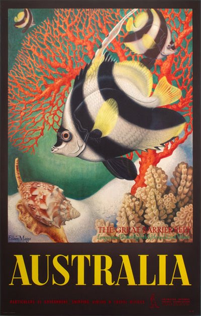 Australia - Great Barrier Reef original poster designed by Mayo, Eileen Rosemary (1906-1994)