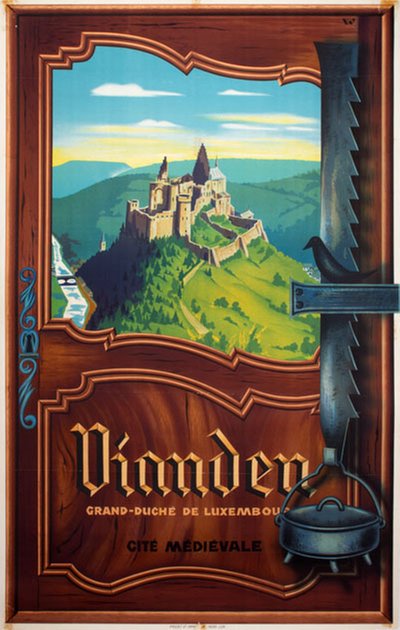 Vianden Luxembourg original poster designed by W