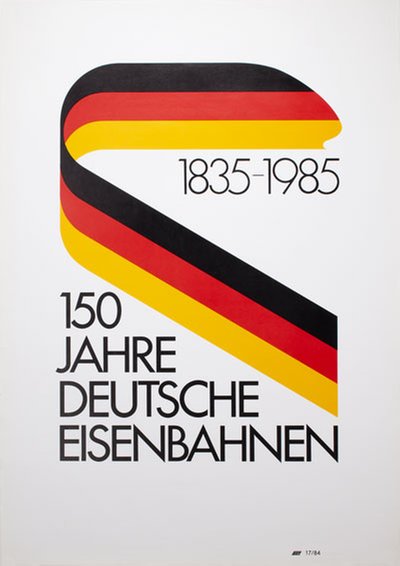 1835-1985 150 Jahre Deutsche Eisenbahnen original poster 