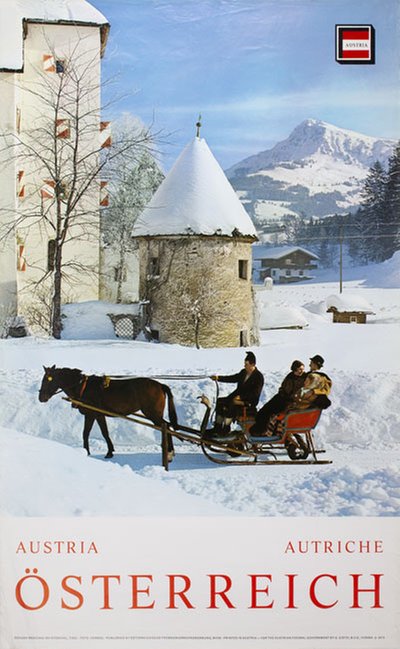 Autriche Austria Osterreich Kitzbühel, Tirol original poster designed by Photo: Herndl