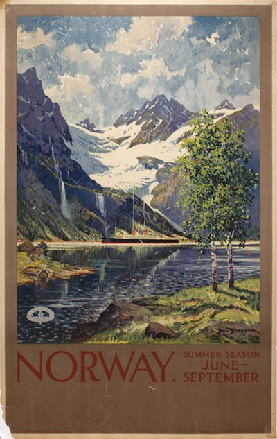 Norway - Summer Season original poster designed by Blessum, Benjamin (Ben) (1877-1954)