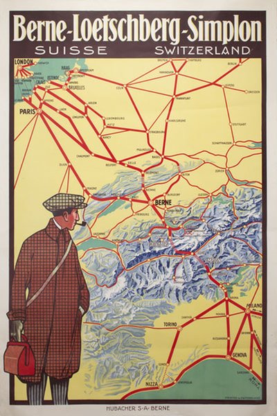 Berne-Loetschberg-Simplon original poster 