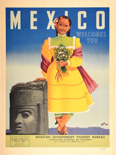 Mexico Welcomes You original poster designed by Horacio, Germán (1902-1975)