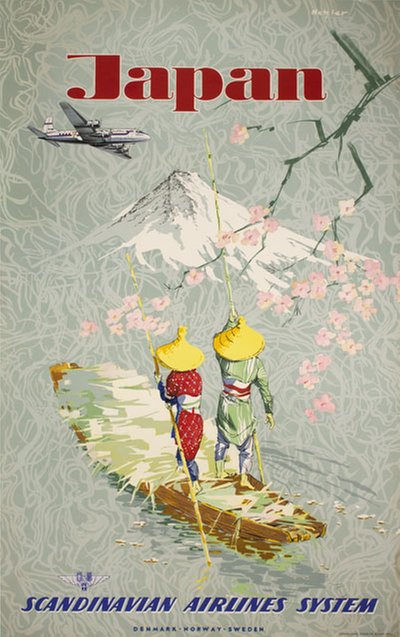 Japan - Scandinavian Airline System original poster designed by Netzler, Kurt (1922-2006)