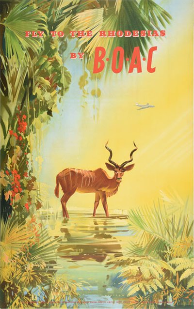 Fly to Rhodesia by BOAC  original poster designed by Wootton, Frank (1911-1998)