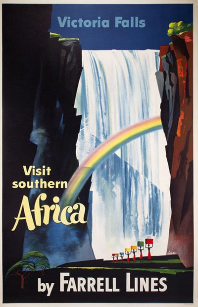 Victoria Falls Africa by Farrell Lines original poster designed by Siebel, Frederick 