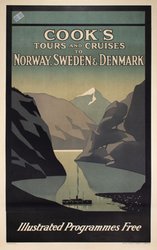 Cooks-tours-and-cruises-Norway-Sweden-Denmark-original-vintage-travel-poster