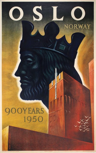 Oslo Norway 900 Years 1950 original poster designed by Michaelsen, Michael Ottar (1917-1994)