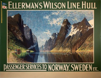 Ellerman's Wilson Line Hull to Norway and Sweden original poster designed by Grüttefien-Kiekebusch, Elisabeth (1871-1954)