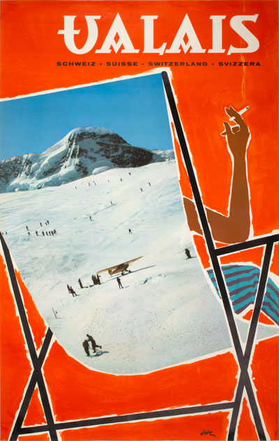 WALLIS Switzerland ...Vintage Travel/Skiing Poster A1A2A3A4 Sizes 