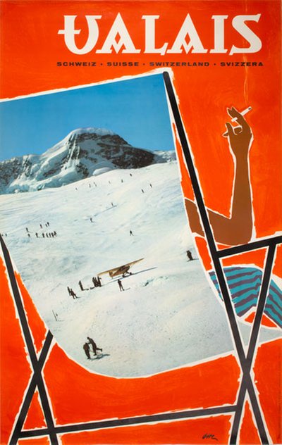 Valais Schweiz Suisse Switzerland Svizzera original poster designed by Otth, Jean-Pierre