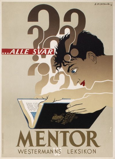 Mentor Westermanns Leksikon original poster designed by Cassandre, A. M. (1901-1968)