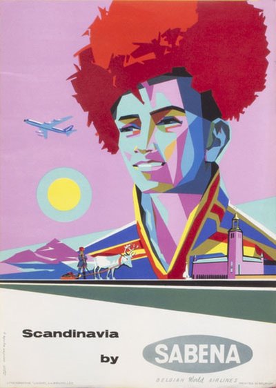 Scandinavia by Sabena original poster designed by Eynde, Gaston van den