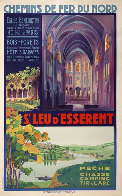 Saint-Leu-d'Esserent  original poster designed by A.Fossard