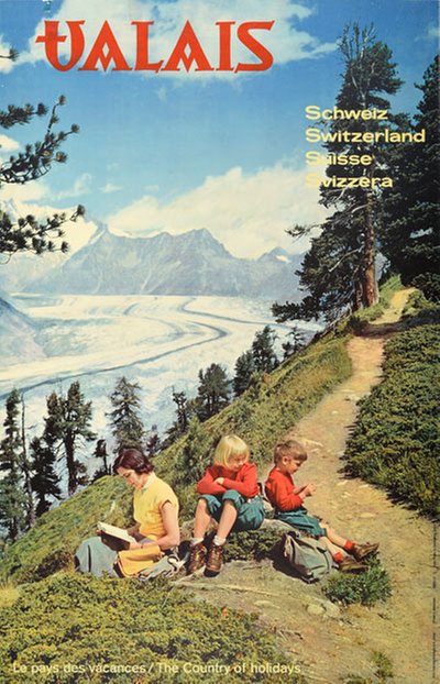 Valais - The Country of Holidays original poster designed by Photo: Hans Heinrich Schellenberg
