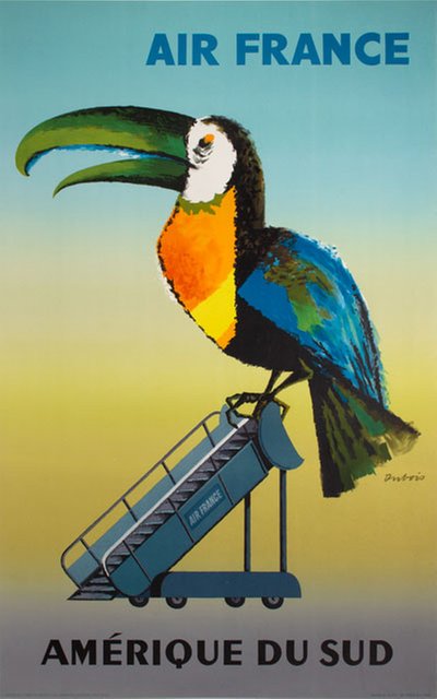 Air France South America Toucan original poster designed by Dubois, Jacques (1912-1994)