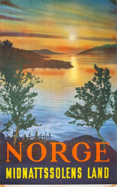 Norway - Midnattssolens Land original poster designed by Photo by Algård