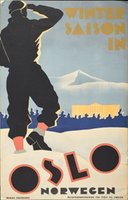 Winter-Saison-Oslo-Norwegen-ski-poster