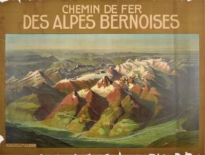 Chemin de Fer Des Alpes Bernoises original poster designed by A. Bugger