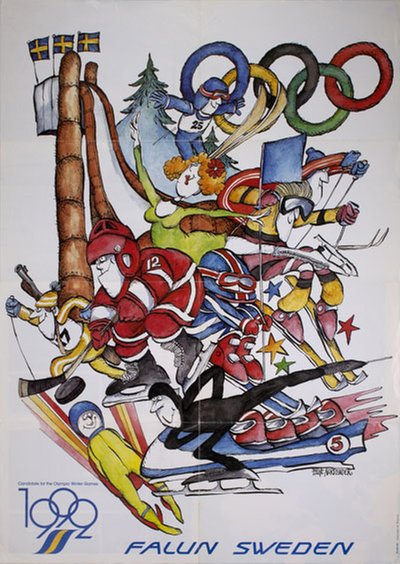1992 Falun Sweden original poster designed by Nordlinder, Folke 
