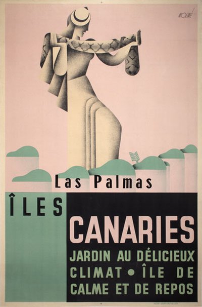 Las Palmas Iles Canaries Canary Islands original poster designed by Moliné, Antonio Ares (1907-1937)