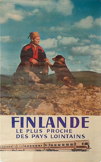 Finland - Lapp - Train  original poster designed by Photo: Ahvenlahti