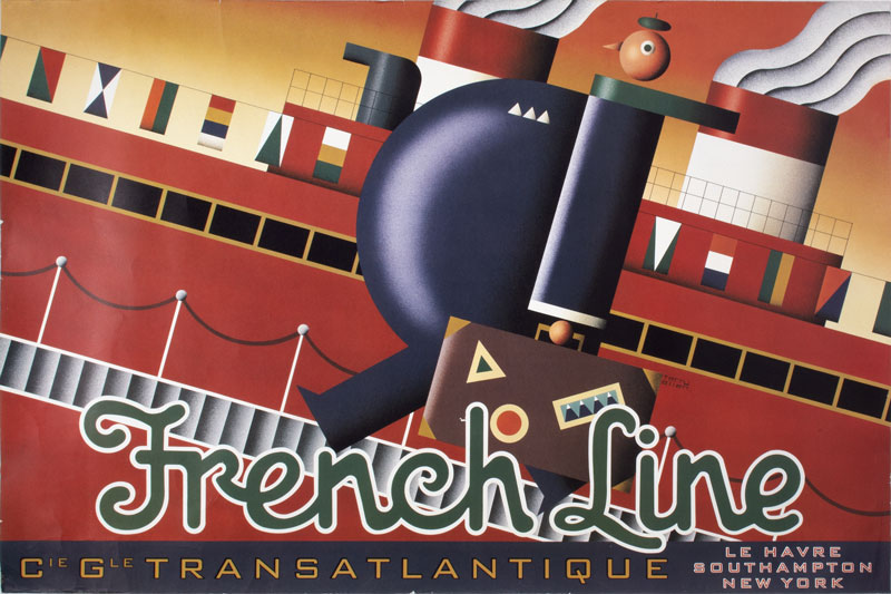 French Line Transatlantique original poster designed by Allen, Terry (1943-)