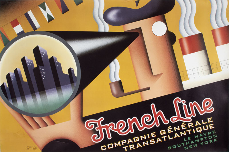 French Line Transatlantique Stateroom poster original poster designed by Allen, Terry (1943-)