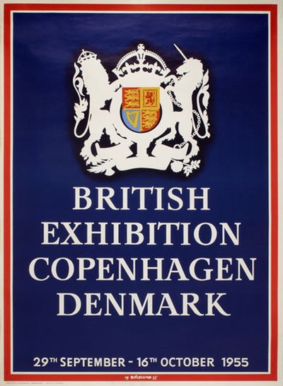 British Exhibition Copenhagen Denmark 1955 original poster designed by Bøgelund, Thor (1890-1959)