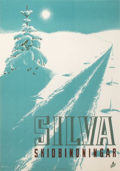 Silva ski bindings original poster designed by Olle å-d