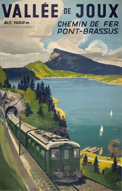 Vallée de Joux - Switzerland original poster designed by Koller, Louis (1904-1978)