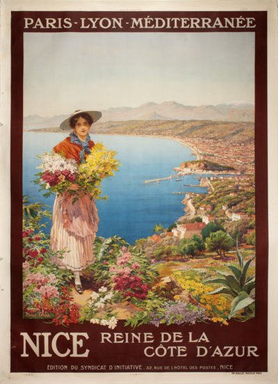 Nice Reine De La Cote D'Azur original poster designed by Comba, Pierre (1859-1934)