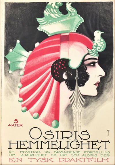 The Riddle of the Sphinx (Osiris Hemmelighet) original poster designed by Røhder, Niels (Pedersen) (1895-1969)