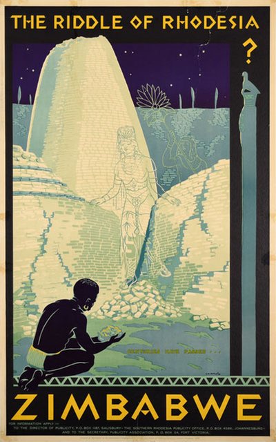 Zimbabwe - The Riddle of Rhodesia original poster designed by Baylis, Arthur William (1894-1946)
