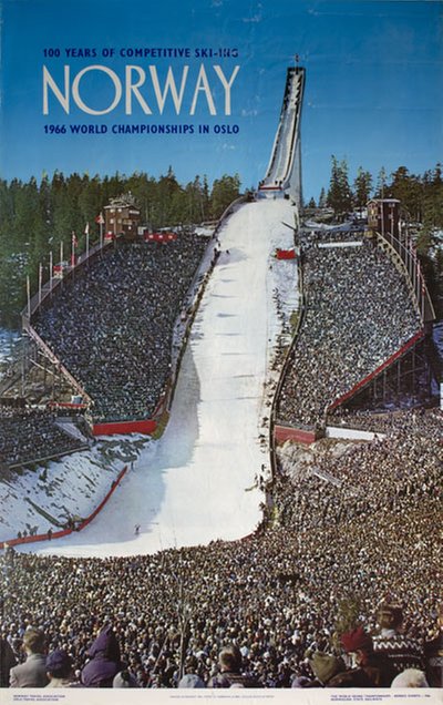 World ski championship Oslo Norway 1966 original poster designed by Photo: Mittet