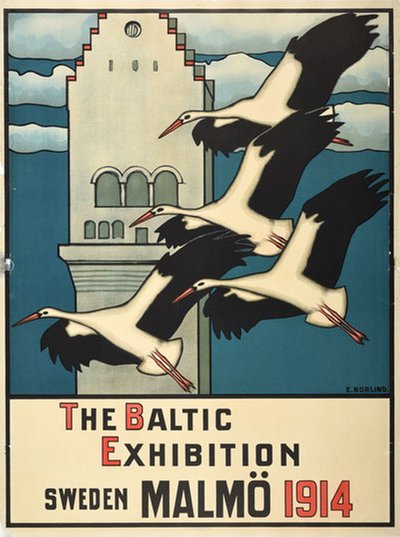 The Baltic Exhibition Sweden Malmö 1914 original poster designed by Norlind, Ernst Ludvig (1877-1952)