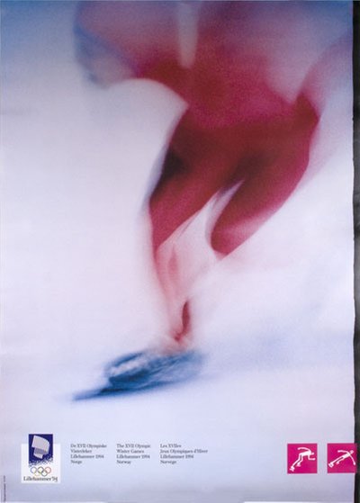 Lillehammer 94 Winter Olympics - No.09 - Speed Skating original poster designed by Photo: Jim Bengston