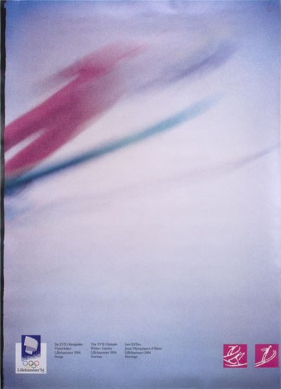 Lillehammer 94 Winter Olympics - No.05 - Ski Jumping and Combined original poster designed by Photo: Jim Bengston