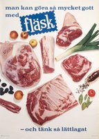 Ham pork meat food vintage poster