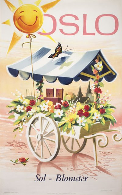 Oslo - Sol Blomster original poster designed by Yran, Knut (1920-1998)