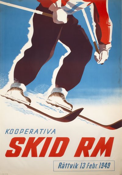 Kooperativa Skid RM Rättvik 1949 original poster 