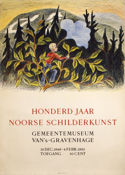 Honderd Jaar Noorse Schilderkunst original poster designed by Aulie, Reidar (1904-1977)